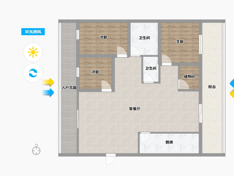 广东省-深圳市-桐林花园-123.99-户型库-采光通风