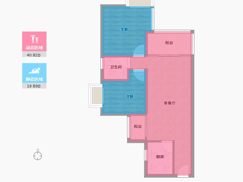 广东省-深圳市-鹏兴花园(六期)-53.40-户型库-动静分区