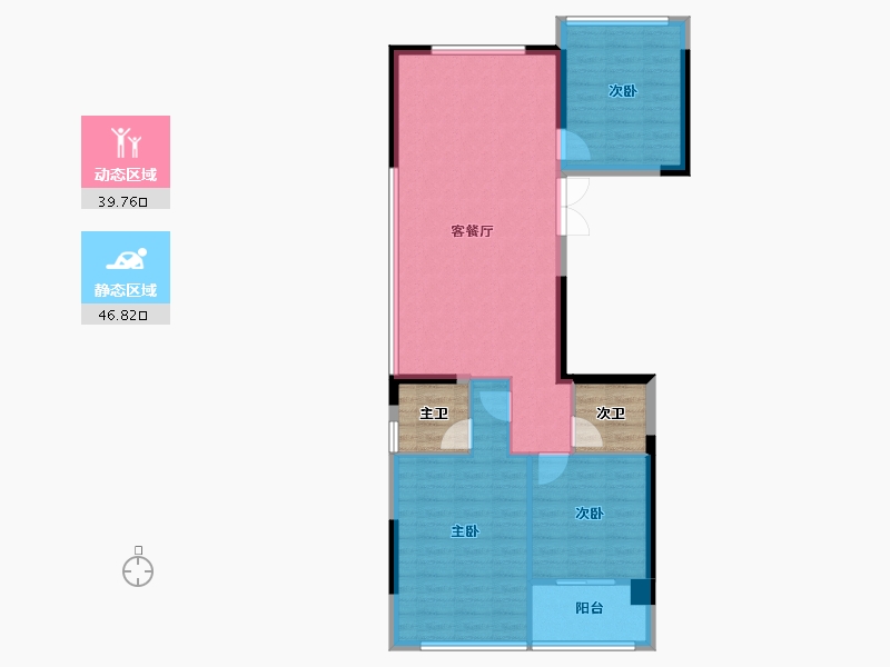 浙江省-温州市-国鸿都会中心-85.60-户型库-动静分区