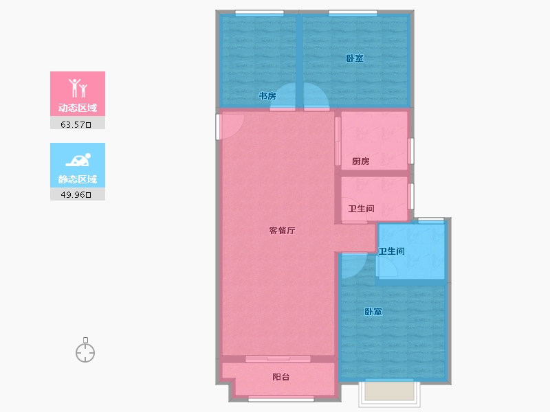 甘肃省-庆阳市-正德铭苑-102.41-户型库-动静分区