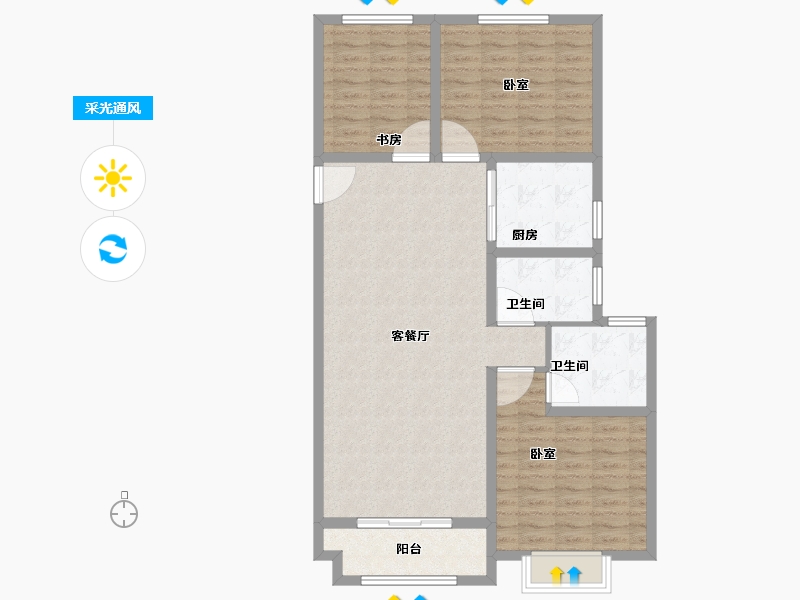 甘肃省-庆阳市-正德铭苑-102.41-户型库-采光通风