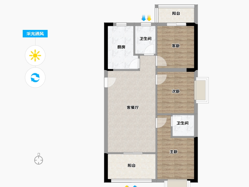 广西壮族自治区-桂林市-桂林山水湾-78.40-户型库-采光通风