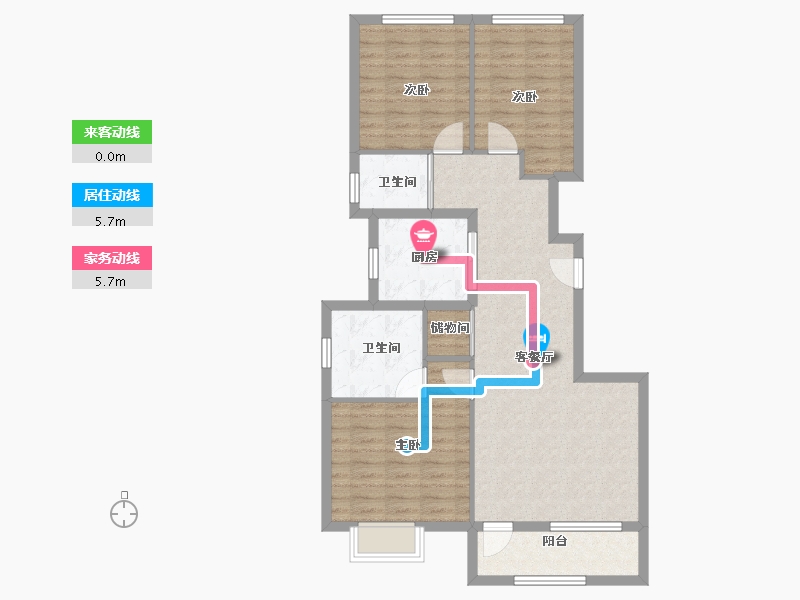 北京-北京市-中海学府里-90.00-户型库-动静线