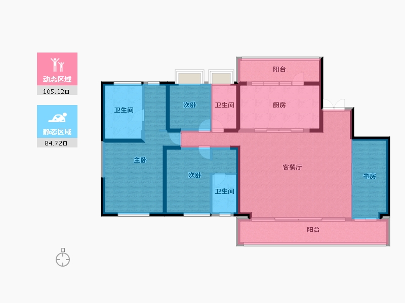 四川省-成都市-东安湖1号-172.49-户型库-动静分区