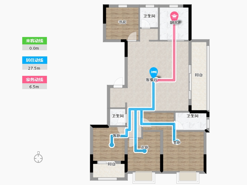 浙江省-杭州市-伟星咏滨名邸-111.41-户型库-动静线