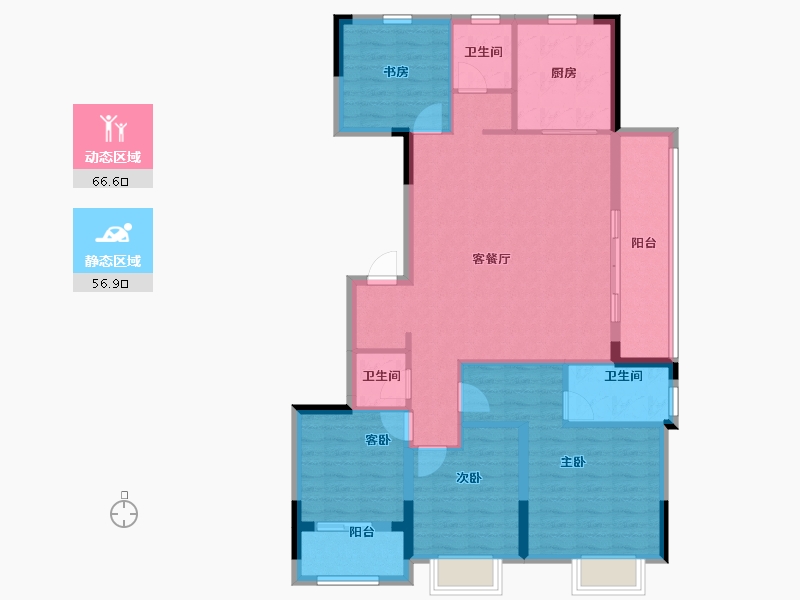 浙江省-杭州市-伟星咏滨名邸-111.41-户型库-动静分区