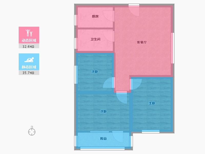 广东省-深圳市-东晓花园-60.44-户型库-动静分区