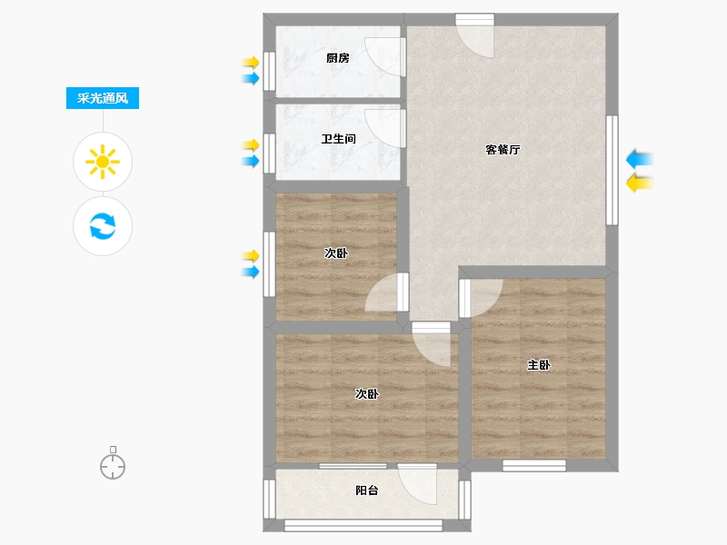 广东省-深圳市-东晓花园-60.44-户型库-采光通风