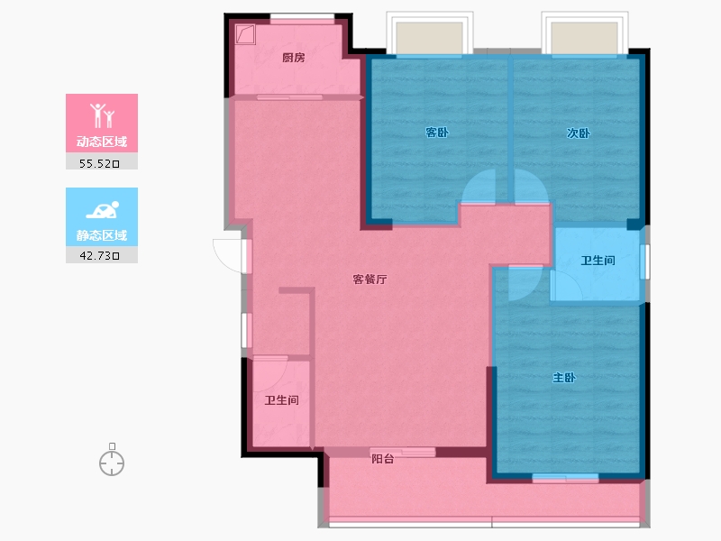 贵州省-六盘水市-星筑·中央公园-88.00-户型库-动静分区