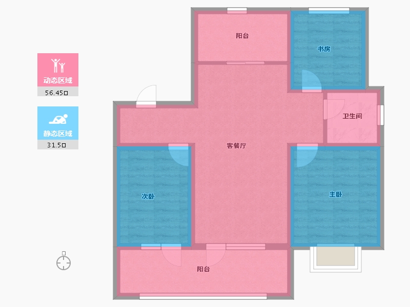 山东省-济宁市-龙城福多多-77.79-户型库-动静分区