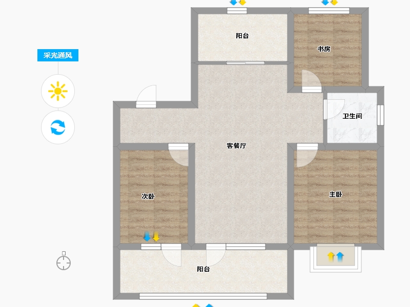 山东省-济宁市-龙城福多多-77.79-户型库-采光通风