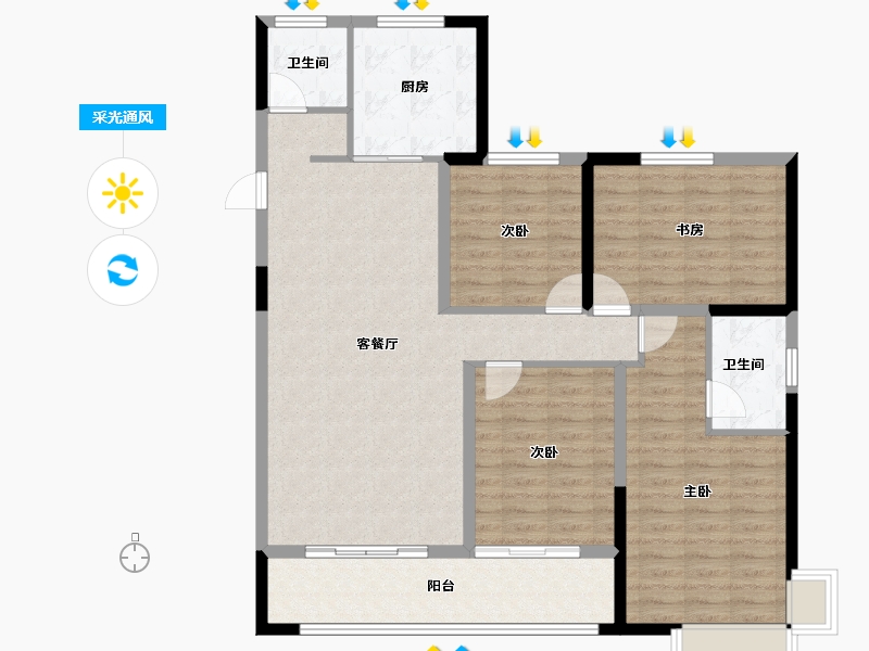 山东省-泰安市-光明智谷-113.61-户型库-采光通风