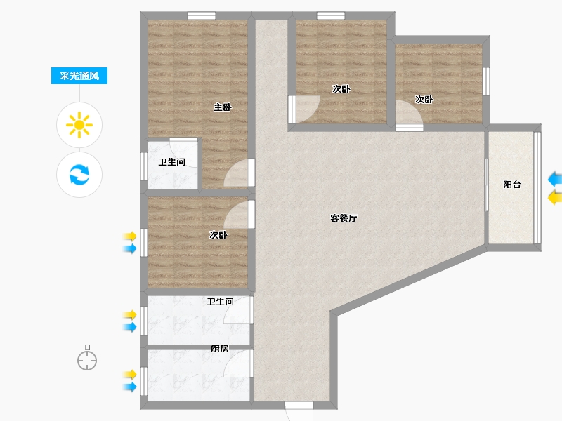 广东省-深圳市-中山花园大厦-117.01-户型库-采光通风