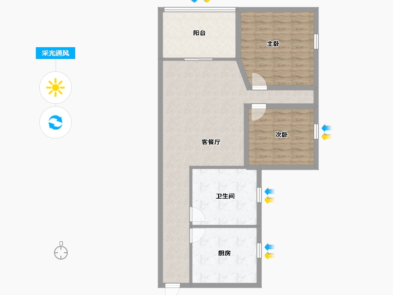 广东省-深圳市-景贝南住宅区-90.36-户型库-采光通风