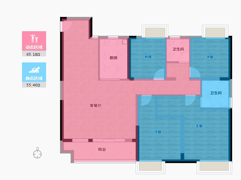 江西省-南昌市-绿梦洪州书院-108.00-户型库-动静分区