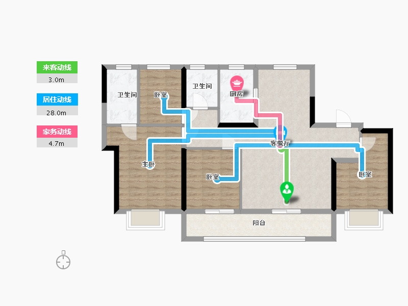 浙江省-宁波市-悦东上境府-95.61-户型库-动静线