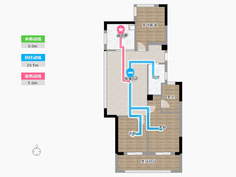 浙江省-宁波市-万科·璞拾闻澜-87.24-户型库-动静线