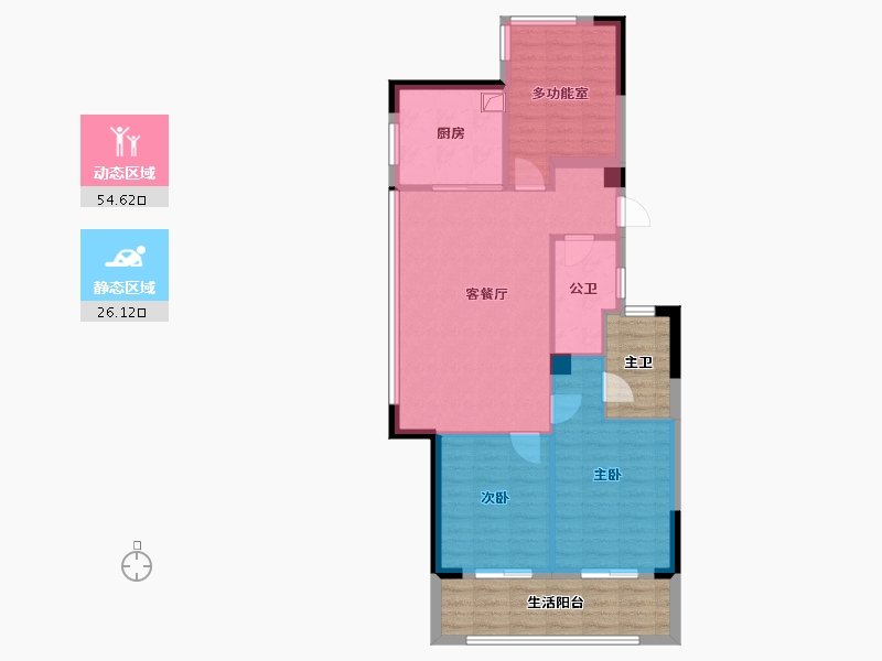 浙江省-宁波市-万科·璞拾闻澜-87.24-户型库-动静分区