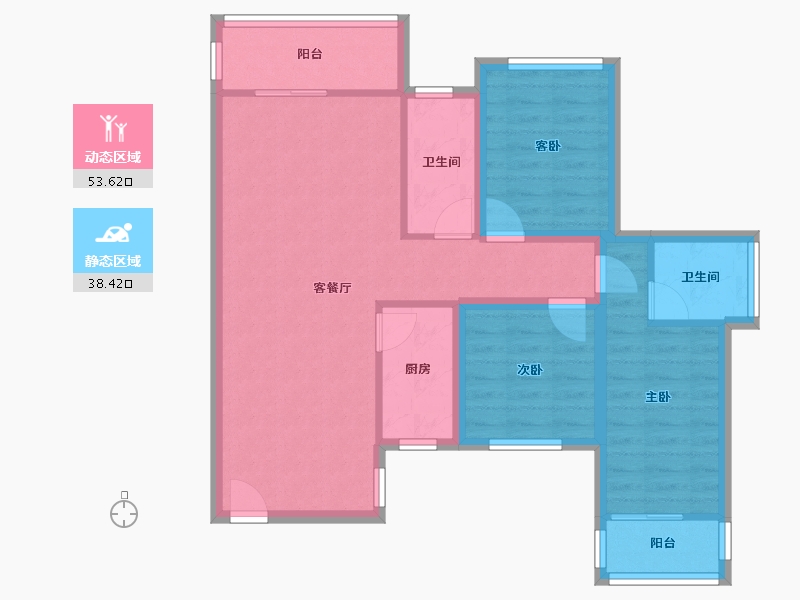 广东省-深圳市-东港印象-81.75-户型库-动静分区