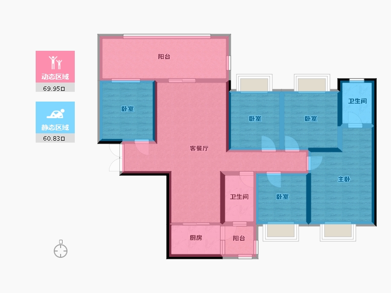 贵州省-黔东南苗族侗族自治州-中程·书香里-115.14-户型库-动静分区