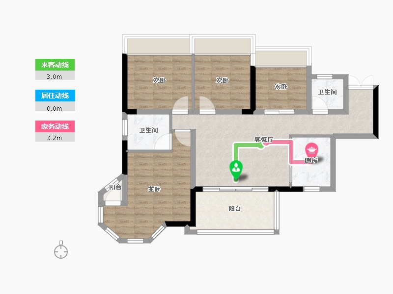 四川省-眉山市-九号公馆-90.90-户型库-动静线