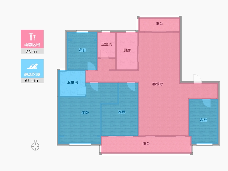 江苏省-镇江市-碧桂园翡翠华府二期-142.40-户型库-动静分区