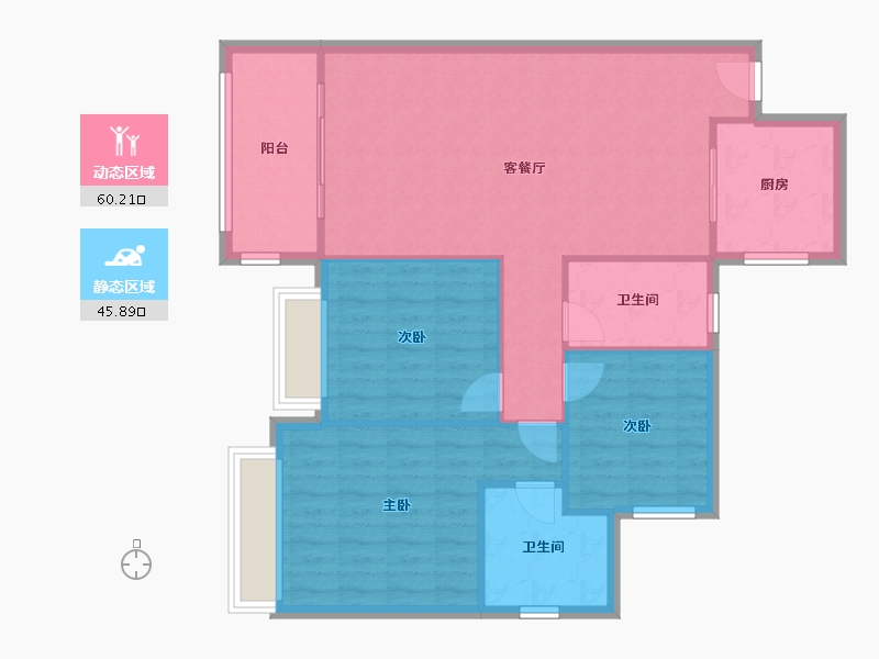 海南省-海口市-恒大天澜湾-95.20-户型库-动静分区