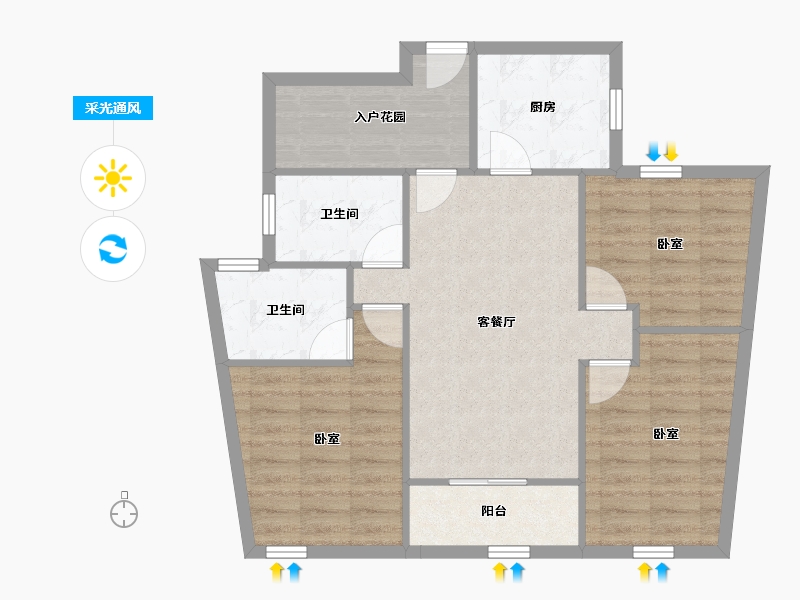 广东省-深圳市-幸福海-78.16-户型库-采光通风