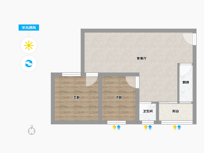 广东省-深圳市-君逸华府（百仕达三期）-44.29-户型库-采光通风