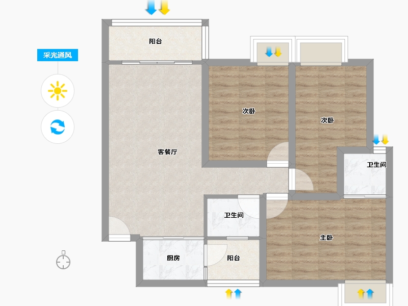 广东省-深圳市-理想家园-74.91-户型库-采光通风