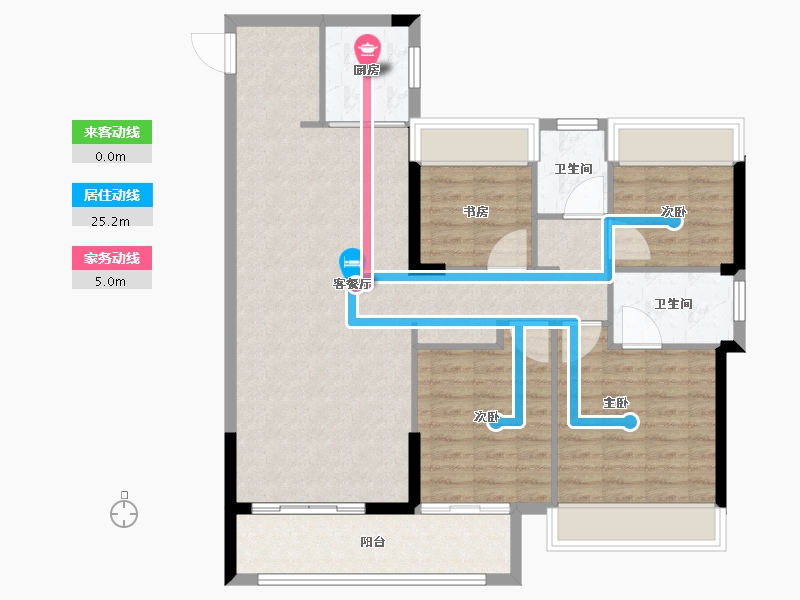 浙江省-杭州市-博雅家园-102.40-户型库-动静线