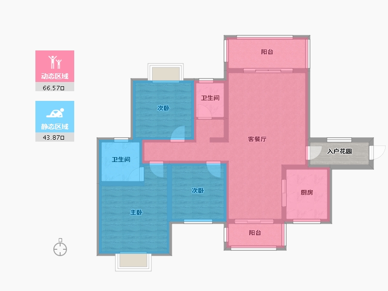 广西壮族自治区-崇左市-书香华府-104.81-户型库-动静分区