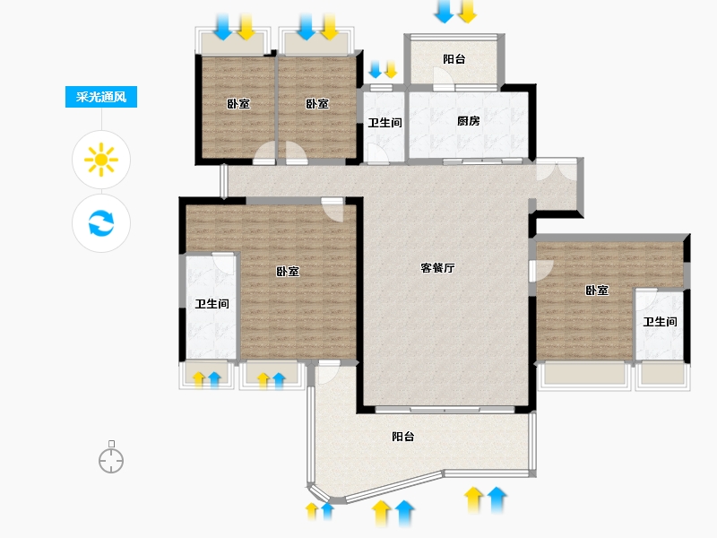 广东省-佛山市-城发·悦城峯境-179.70-户型库-采光通风