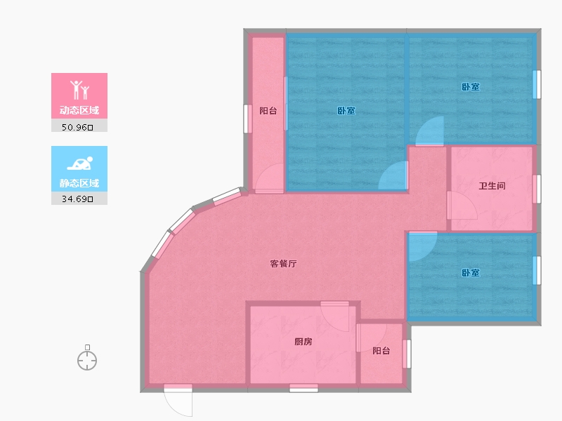 广东省-深圳市-布心花园三区-78.00-户型库-动静分区