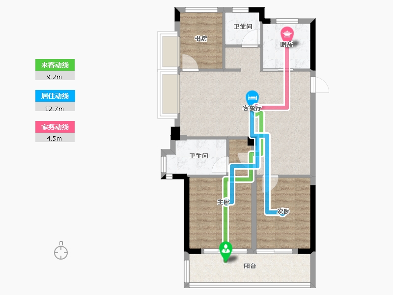 浙江省-宁波市-绿城·燕语春风-78.43-户型库-动静线