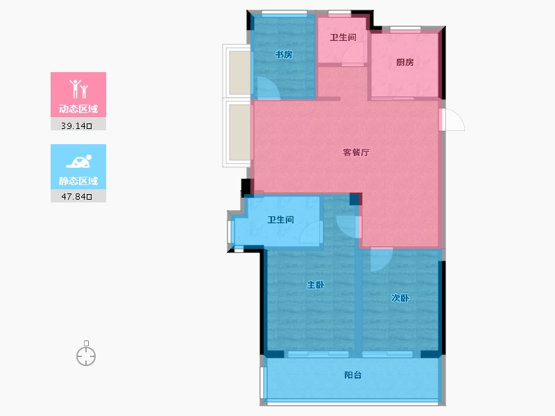 浙江省-宁波市-绿城·燕语春风-78.43-户型库-动静分区