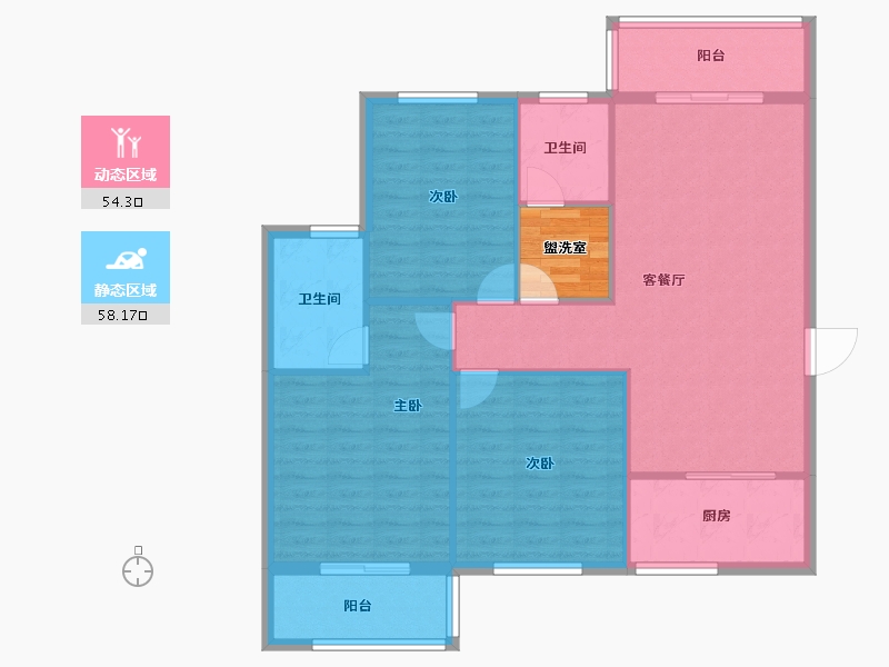 陕西省-宝鸡市-鸿德·凤仪国际-106.58-户型库-动静分区