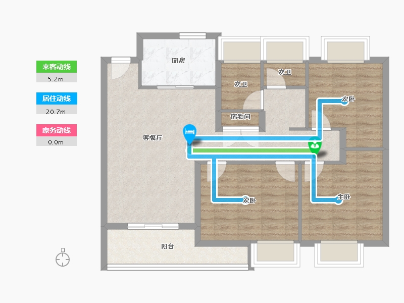 江苏省-苏州市-澄阳四季云庭-83.21-户型库-动静线