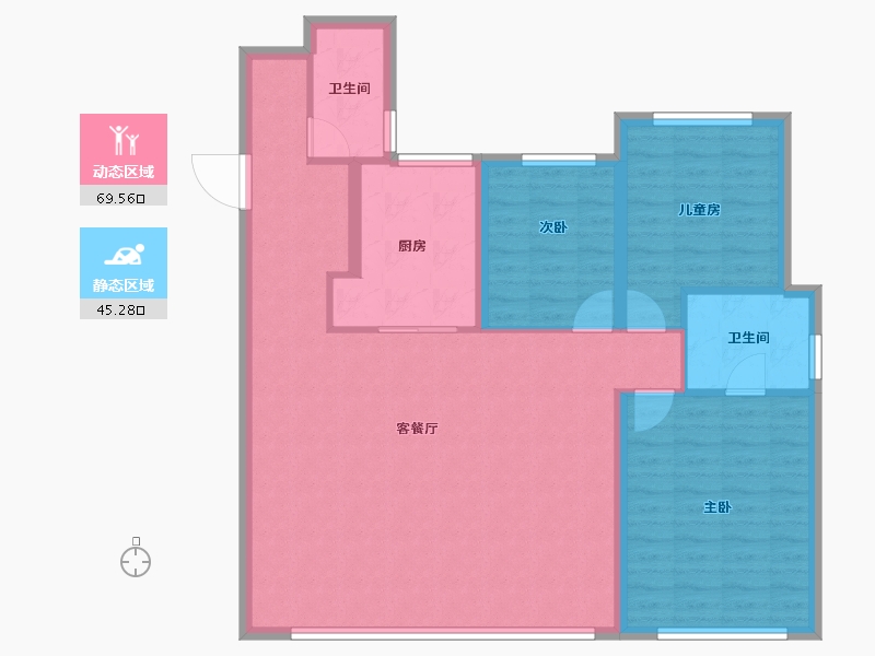 陕西省-榆林市-臻悦府-104.48-户型库-动静分区