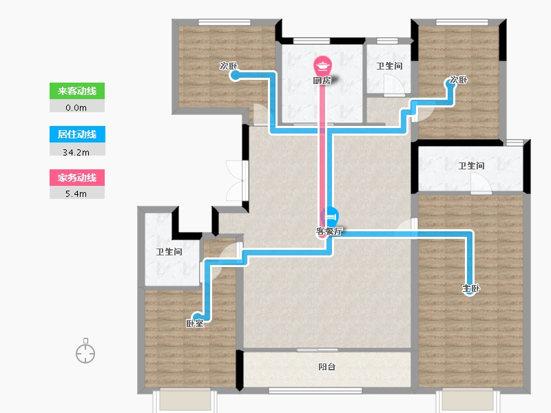 浙江省-杭州市-德信小河云庄-148.81-户型库-动静线