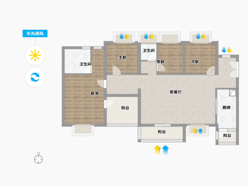 广东省-深圳市-一期御景佳园-113.54-户型库-采光通风