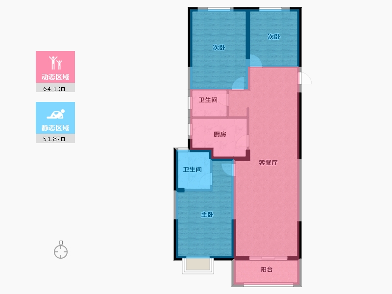 河南省-郑州市-绿都澜湾新苑-104.80-户型库-动静分区