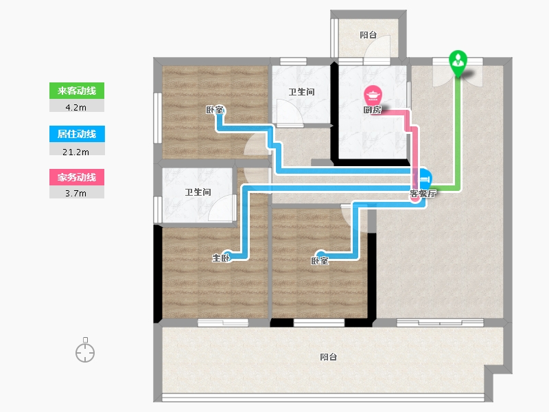 四川省-宜宾市-远达·时代公园城-93.34-户型库-动静线