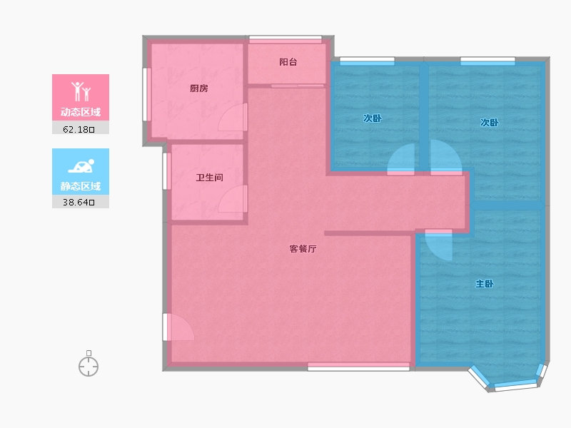 广东省-深圳市-百仕达花园(一期)-90.78-户型库-动静分区