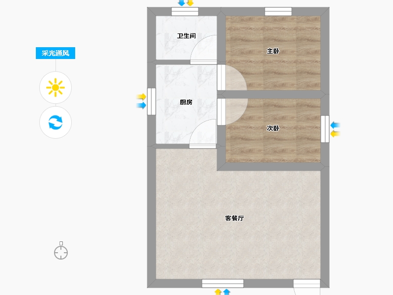 广东省-深圳市-深华花园-36.08-户型库-采光通风