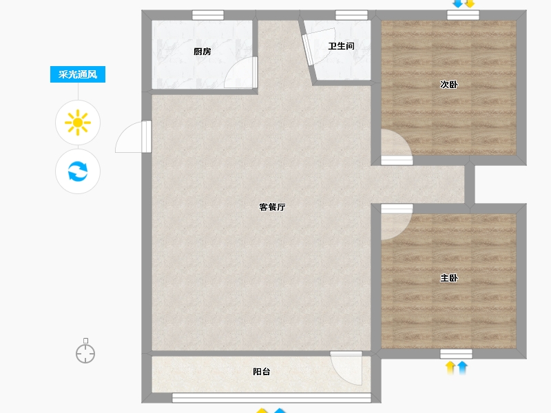 广东省-深圳市-布心花园二区-74.68-户型库-采光通风