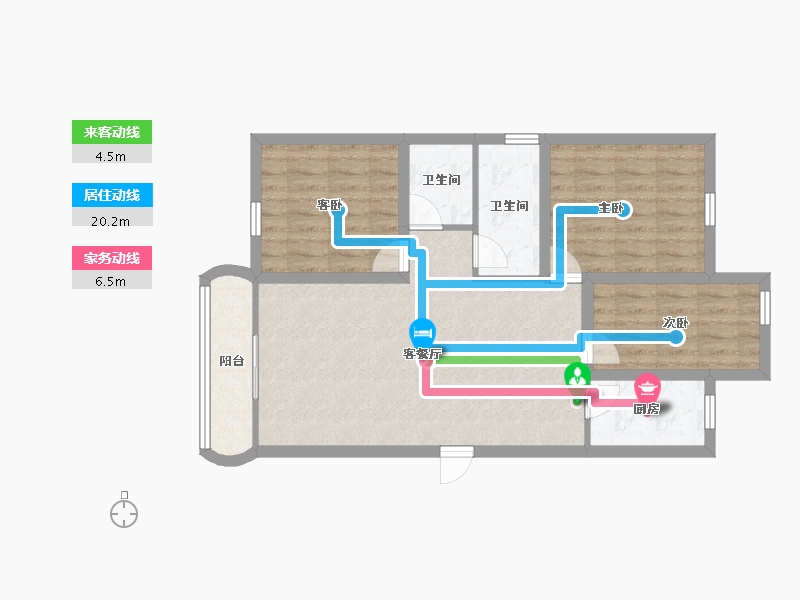 广东省-深圳市-鹏兴花园(一期)-78.27-户型库-动静线