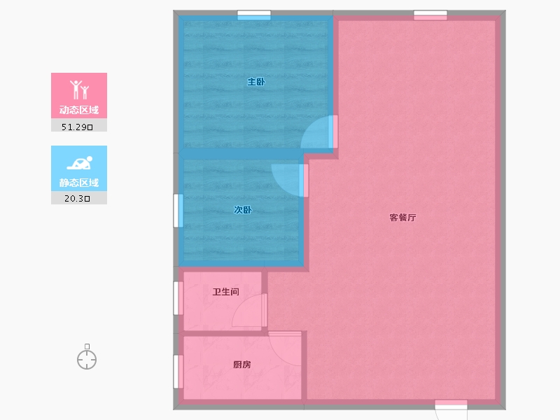 广东省-深圳市-景贝村(B区)-64.72-户型库-动静分区