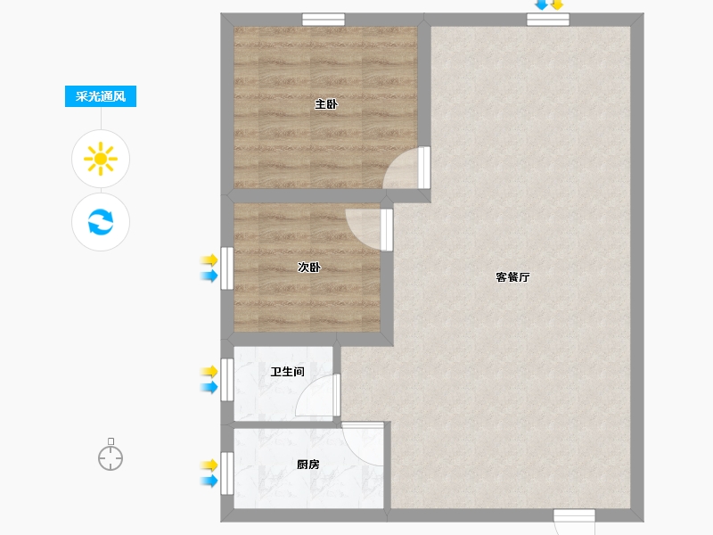 广东省-深圳市-景贝村(B区)-64.72-户型库-采光通风