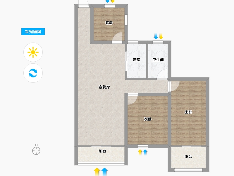 广东省-深圳市-东港印象-81.42-户型库-采光通风